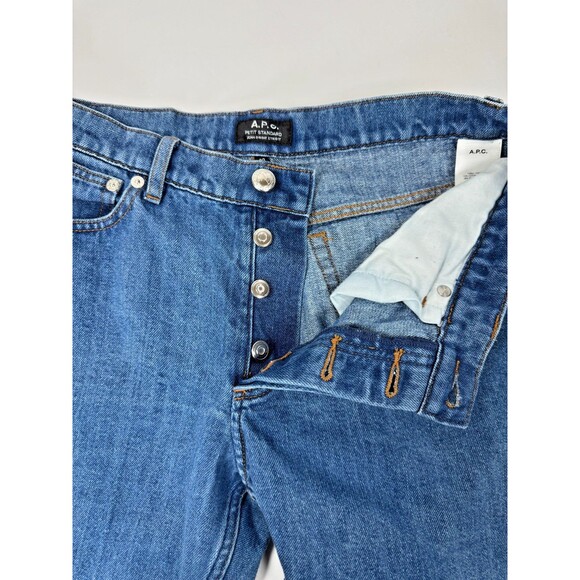 APC Petit Standard Mens Jeans 29 Slim Straight Button Fly Blue Denim - Picture 7 of 13